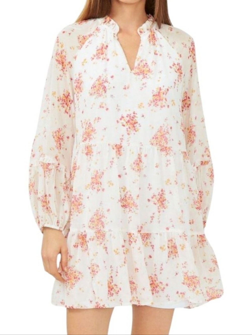 NWT Vince Camuto Floral Chiffon Tiered Mini Dress XXL